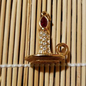 Swarvoski Crystal Candle Pendant. Stamped.